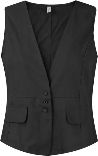 Miniatura 31 de COTECRAM Chaleco de lino de algodón para mujer, casual, sin mangas, con botones, ligero, para verano, holgado, ropa de abrigo