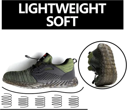 Miniatura 44 de SUADEX Zapatos deportivos con punta de acero para hombres y mujeres, indestructibles, ligeros, cómodos, antideslizantes, puntera compuesta