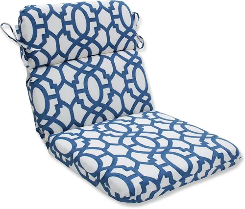 Miniatura 13 de Pillow Perfect Trellis - Cojín de asiento redondo para silla de esquina con respaldo dividido para interiores y exteriores, con lazos, asiento