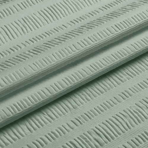 Miniatura 5 de Aiyufeng Moga - Cortina de ducha verde salvia, cortinas de ducha texturizadas en relieve 3D para baño, cortina de baño de tela de poliéster de lujo