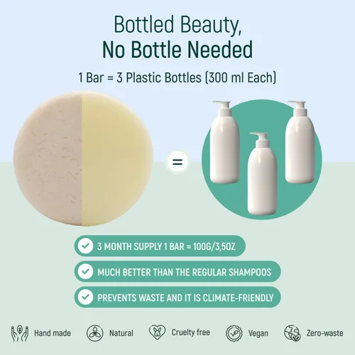 Miniatura 5 de Champú y acondicionador de agua con proteína de arroz sólido - Barras de champú y acondicionador para el cabello con todos los aceites esenciales