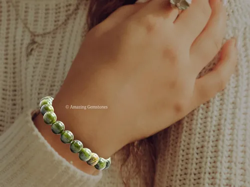 Miniatura 216 de Amazing Gemstone Pulsera de cristal para mujeres y hombres, pulsera de cristal curativo de protección, pulsera elástica con cuentas de piedras