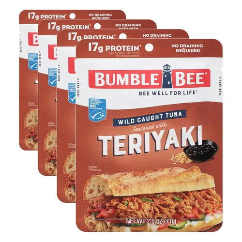 Miniatura 38 de Bumble Bee - Atún sazonado con hierbas y especias mediterráneas, sobre de 71 g - Listo para comer - Paquete de atún capturado de forma salvaje - 14