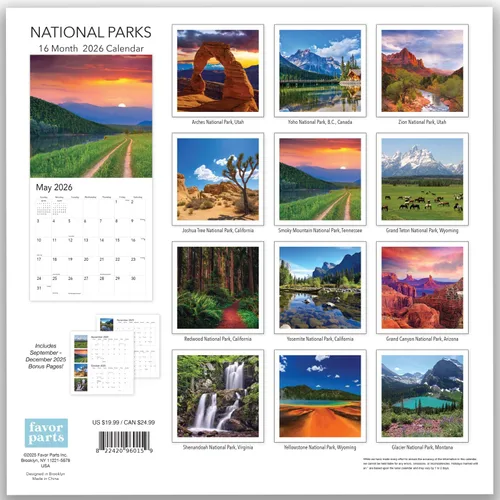 Miniatura 2 de Calendario de Parques Nacionales 2026 – Calendario de pared colgante de naturaleza, al aire libre con paseos por paisajes escénicos, planificador