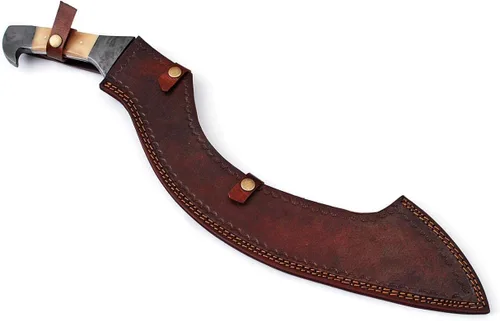 Miniatura 5 de Generic Espada khopesh egipcia, hecha a mano, de acero al carbono, espada Khopesh egipcia de caza con funda de cuero, espada corta egipcia con mango