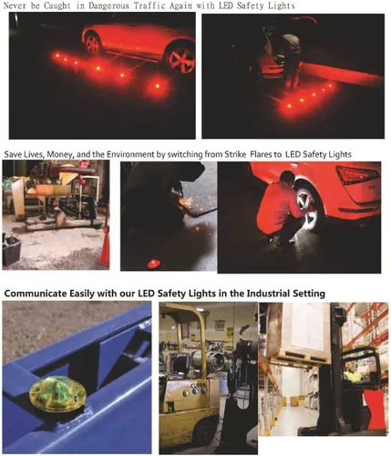 Miniatura 2 de Luces LED de emergencia intermitentes para carretera con base magnética para vehículos y deportes al aire libre. (escarlata)