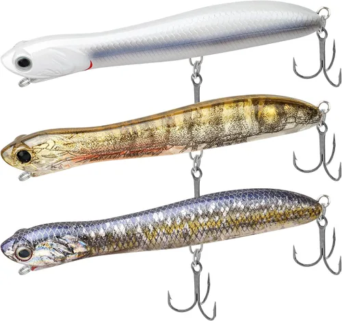 TRUSCEND PoPobait con ganchos BKK, señuelos de pesca para lubina, lucio, lucio, perca almizclada, señuelo flotante para agua dulce o salada,