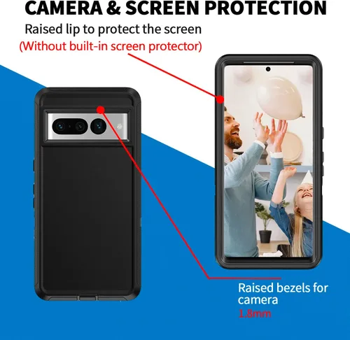 Miniatura 4 de Defender Funda para Google Pixel 7 Pro 5G, resistente a prueba de golpes, a prueba de polvo, 3 en 1, funda protectora resistente para Pixel 7 Pro 5G