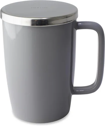 Miniatura 8 de FORLIFE Taza de preparación con acabado brillante de rocío con infusor de cesta y tapa inoxidable "Mirror", 18 onzas, lima