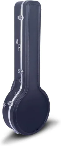 Crossrock Estuche de banjo moldeado de ABS para resonador y tenor de 5 cuerdas | Estilo de mochila, pestillo de bloqueo, interior de felpa – Negro