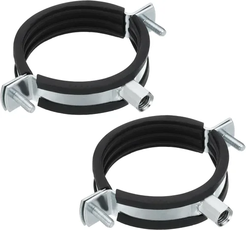 PATIKIL Gancho de tubo de anillo dividido, 2 piezas de 2.5 pulgadas (2.559 in) de hierro chapado en zinc ajustable para montaje en pared, montaje en