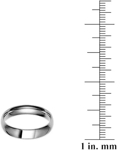 Miniatura 3 de SILVERLINE JEWELRY Anillo de boda clásico de acero inoxidable de 0.157 in de ajuste cómodo disponible en tamaños 5-14