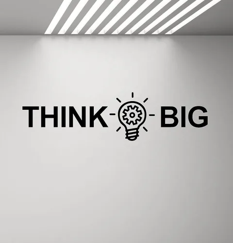 Miniatura 4 de Think Big Quote - Adhesivo de pared de vinilo para oficina y escuela, moderno, oficina, trabajo, decoración de sala de estudio, Y77 (grande, negro)