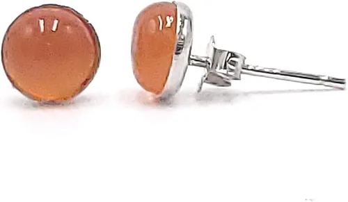 Miniatura 51 de Pendientes naturales de 0.236 in con chapado en oro blanco sobre plata de ley, bisel cabujón de piedras preciosas regalo de joyería para ella