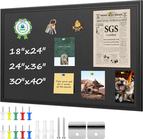 Miniatura 10 de ORIENTOOLS Tablero de visión de 30 x 40 pulgadas, tablero de anuncios de corcho blanco, tablero de corcho decorativo con marco blanco, tablero