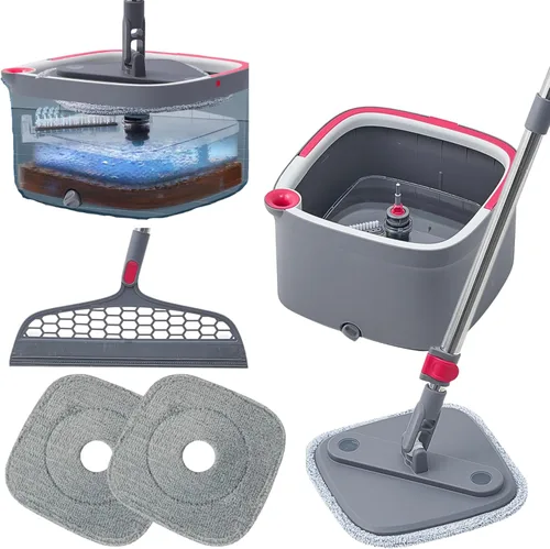 Miniatura 10 de Trapeador de pulverización resistente para limpieza de pisos, botella de agua recargable, utiliza cualquier solución de limpieza, almohadillas
