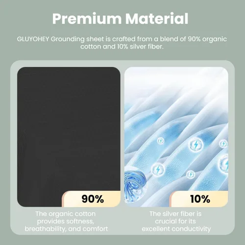 Miniatura 2 de Grounding Sheets - Sábanas de 15 pulgadas de profundidad, sábana bajera ajustable tamaño individual con cordón de tierra, 90% algodón orgánico + 10%