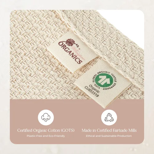 Miniatura 7 de Manta 100% algodón orgánico – Manta de algodón orgánico certificado GOTS & Fairtrade para cama con tejido de punto individual suave, pesado