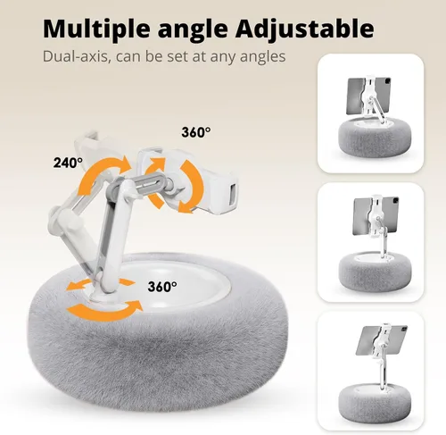 Miniatura 4 de SupeDesk - Almohada para tablet para cama, soporte ajustable para tableta con cuenco desmontable para aperitivos, soporte para teléfono para cama