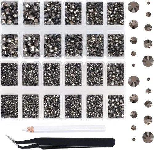 Miniatura 51 de Massive Beads 7800 vasos de hierro termoadhesivos con parte trasera plana, 5 tamaños, diamantes de imitación para hacer proyectos de bricolaje