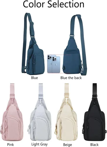 Miniatura 7 de Niumike Bolso bandolera pequeño con correas ajustables, bolsas cruzadas en el pecho, mochila diaria para mujeres y hombres, viajes al aire libre