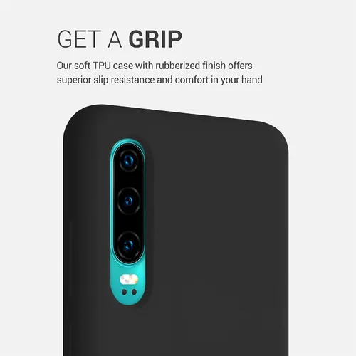 Miniatura 3 de kwmobile Funda compatible con Huawei P30 - Funda de silicona TPU con acabado suave - Negro