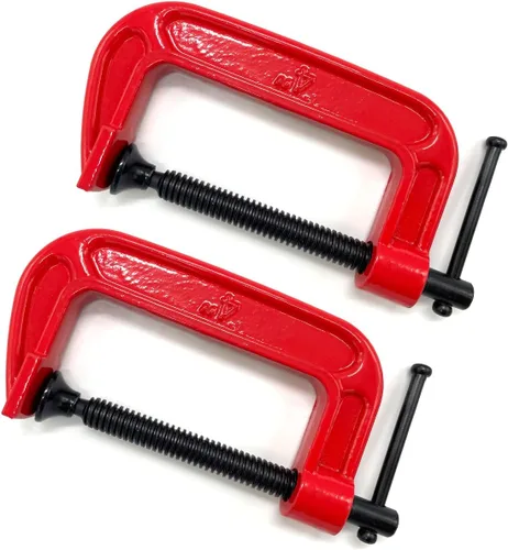 Miniatura 8 de Juego de abrazaderas en C de 4 pulgadas, abrazadera en C de acero resistente de alta resistencia para carpintería, soldadura y construcción (2