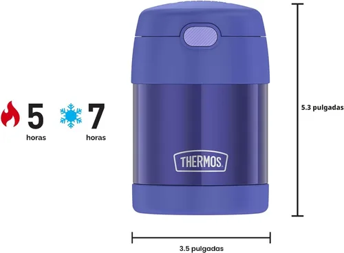 Miniatura 8 de THERMOS FUNTAINER Tarro de comida aislado, 10 onzas, tarro de comida apto para niños con cuchara plegable, morado Púrpura