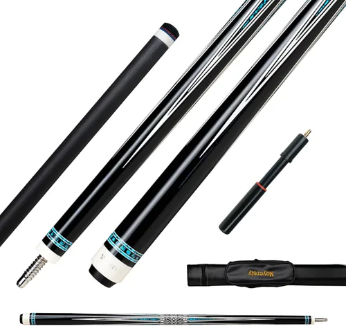Miniatura 24 de Taco de billar de fibra de carbono de Moyerely, palo de taco de 11.8mm/12.5mm de baja deflexión, palo de piscina profesional con estuche