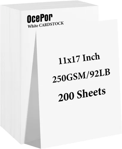 Miniatura 25 de OcePor 100 hojas de cartulina negra de 8.5 x 11 pulgadas, cartulina negra de 92 libras/250gsm, papel grueso de cartulina, papel pesado de cartulina