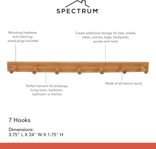 Miniatura 6 de Spectrum - Perchero de pared de madera diversificada