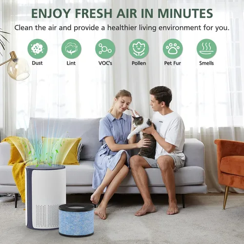 Miniatura 7 de Paquete de 2 filtros de aire HEPA C102 MA-01CW de repuesto compatibles con purificador de aire Miko Ibuki e Ibuki+, MA-18 y purificador de aire