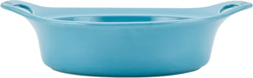 Miniatura 9 de Rachael Ray Solid Glaze Ceramics - Juego de utensilios para hornear/panadería con tapa compartida, 3 piezas, azul agave