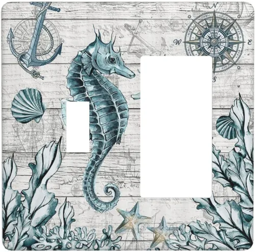 Miniatura 70 de Divertidas Cubiertas de Interruptor de Luz de Tiburón Azul del Océano Mujer Nadando 1 Gang Placa de Pared de Palanca Individual Cubierta Decorativa