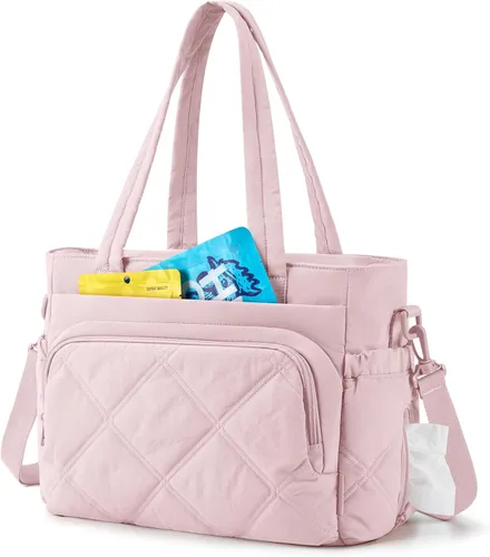 Miniatura 12 de BAGSMART Bolsa de Almuerzo para Mujer, Bolsa de Almuerzo Grande con Aislamiento, Bolsa de Mano Acolchada con Múltiples Bolsillos para Trabajo, Aire