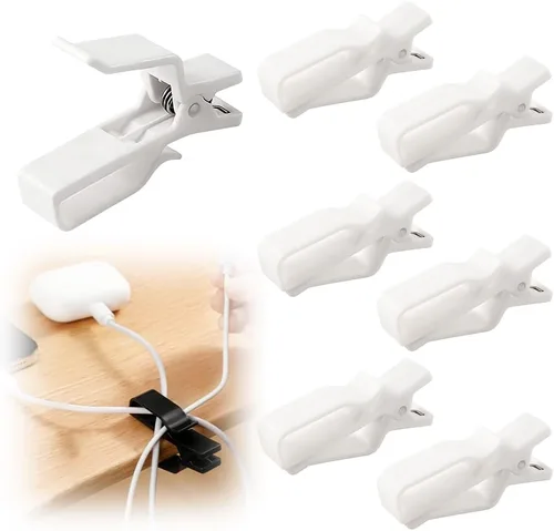 Miniatura 10 de Organizador de cables para organizar cables, soporte para clips de cable con agarre fuerte, organizador de cables para gestión de cables de Negro