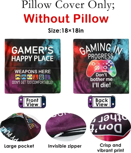 Miniatura 2 de Regalos de jugador OCCdesign para adolescentes y hombres, decoración para habitación de juegos, juego de funda de almohada para jugador y calcetines