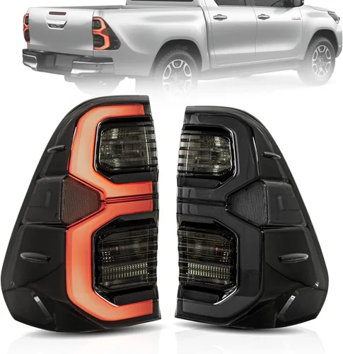 Miniatura 11 de VLAND Conjunto de luces traseras para Toyota Hilux 2015-2020 Base, Chasis, Doble Cab, SR, DLX (no para Tonka), lámpara trasera con DRL, señal