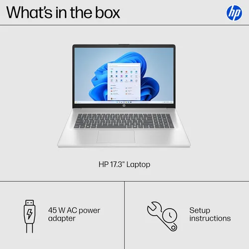 Miniatura 9 de HP portátil de 17.3 pulgadas, pantalla HD+, AMD Ryzen 5 7520U, 16 GB de RAM, SSD de 512 GB, gráficos AMD Radeon, Windows 11 Home, color plata