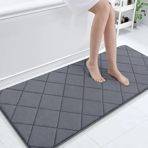 Miniatura 104 de OLANLY Tapete de baño de espuma viscoelástica de 24 x 16 pulgadas, ultra suave y absorbente, lavable a máquina, cómodo tapete de baño para suelo