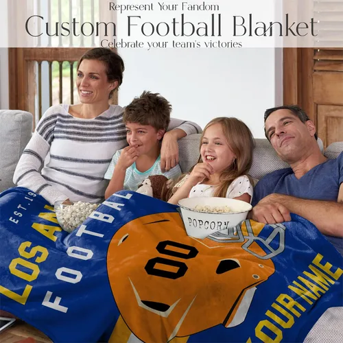 Miniatura 142 de Manta personalizada para fanáticos del fútbol americano – Se envía al día siguiente – Hecha en Estados Unidos – Manta de vellón personalizada