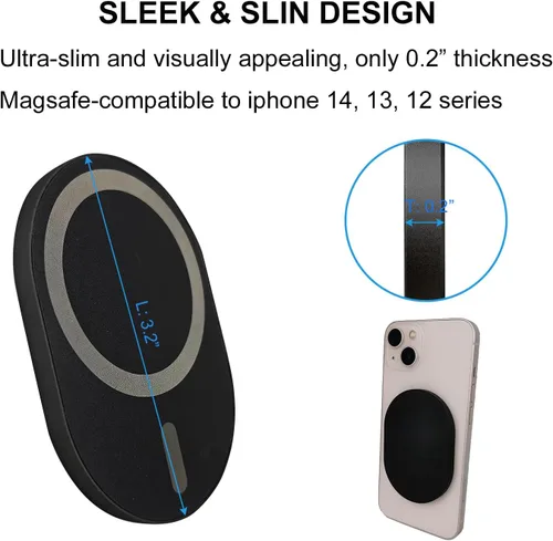 Miniatura 5 de Soporte magnético para teléfono para carrito de golf, compatible con iPhone 12, 13, 14, 15 / Plus/Pro, teléfono inteligente con funda Magsafe (negro)