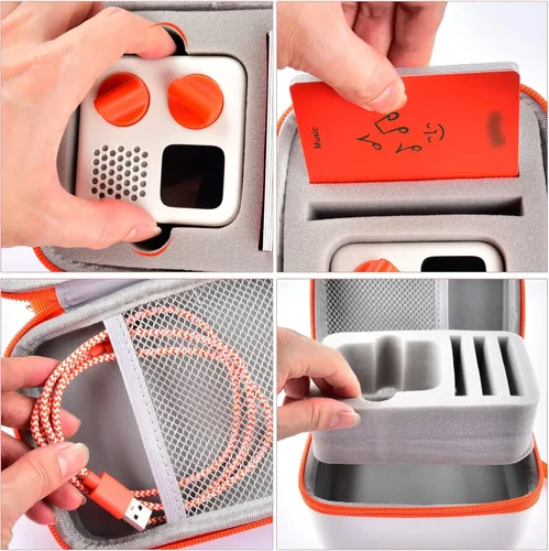 Miniatura 4 de Estuche de viaje casmilee compatible con Yoto Mini – Reproductor de audio y música para niños, bolsa portaobjetos para altavoz infantil que Blanco