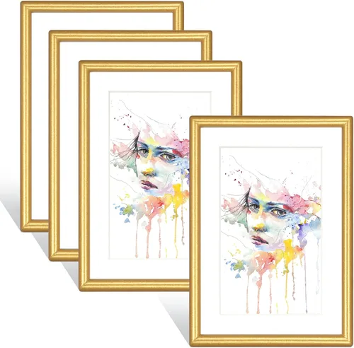 Portarretratos para fotos de 4 x 6 pulgadas con paspartú o de 5 x 7 pulgadas sin paspartú. Se puede colgar en la pared o colocar en cualquier otro