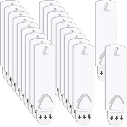Jetec 20 ganchos para fotos, sin daños, tiras adhesivas, sin clavos, ganchos adhesivos para el hogar, baño, cocina, puerta, armario, color blanco
