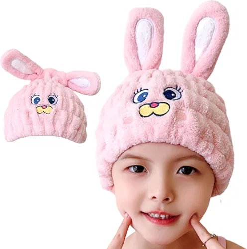 Miniatura 15 de Toalla de microfibra para el pelo para niños, gorro seco de elefante azul, absorbe agua, absorbente y rápido, toalla de secado rápido para niñas