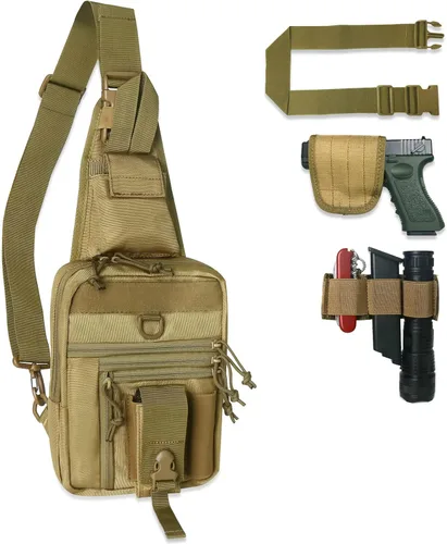 Miniatura 8 de Bolso táctico LarKoo para pistola en el pecho, con funda oculta, para transportar la pistola en el pecho, bandolera, funda para el hombro