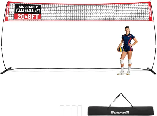 Miniatura 8 de Bearwill Volleyball Net, 12FT/20FT Portable Volleyball Net for Backyard, Freestanding Volley Ball Set Height Adjustable with Carry Bag, Volley Ball