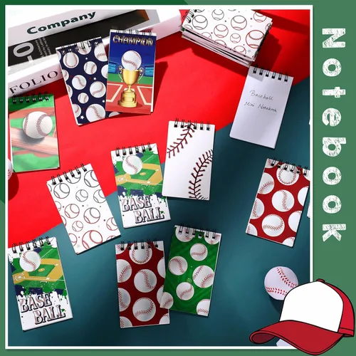 Miniatura 5 de Faccito 32 piezas de mini bloc de notas deportivos, baloncesto, béisbol, fútbol, suministros para fiestas, bolsas de regalo, bloc de notas