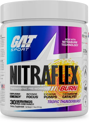 Miniatura 7 de GAT SPORT NITRAFLEX Burn, pre-entrenamiento, frambuesa azul, 30 porciones